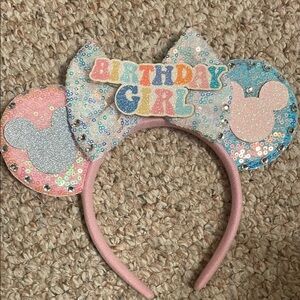 Birthday Girl Sequin Mouse Ears Headband